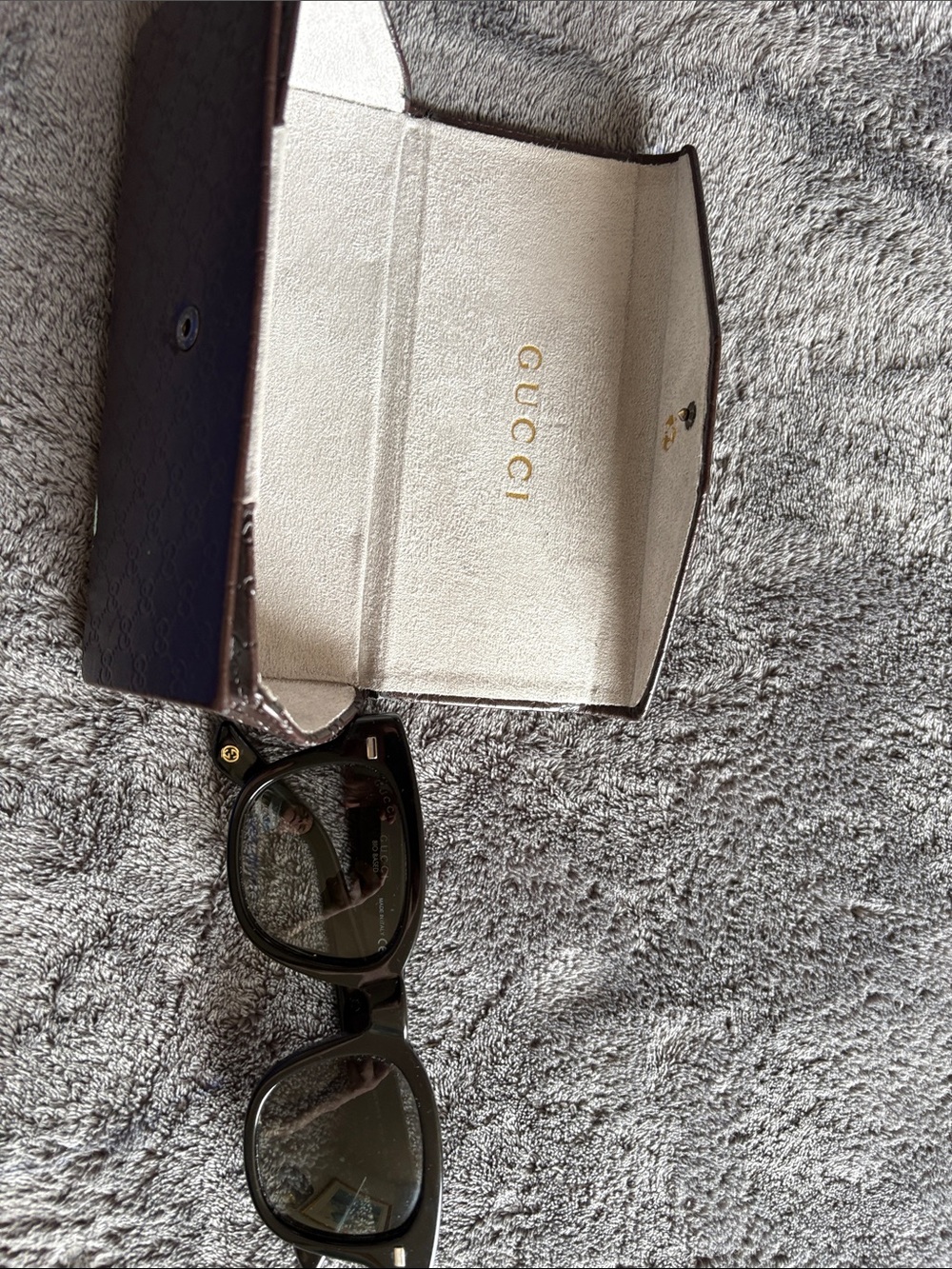 Gucci Black Sunglasses with Gold Temple Accents
